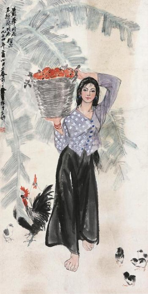 Raising Hens Painting by Huang Zhou
