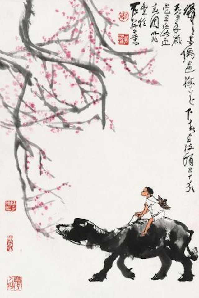 The Shepherd Boy in The Spring by Li Keran