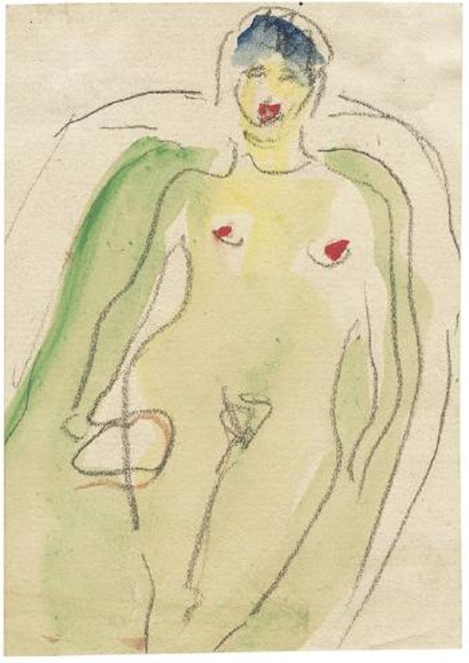 Kleiner weiblicher Akt, stehend by Ernst Ludwig Kirchner