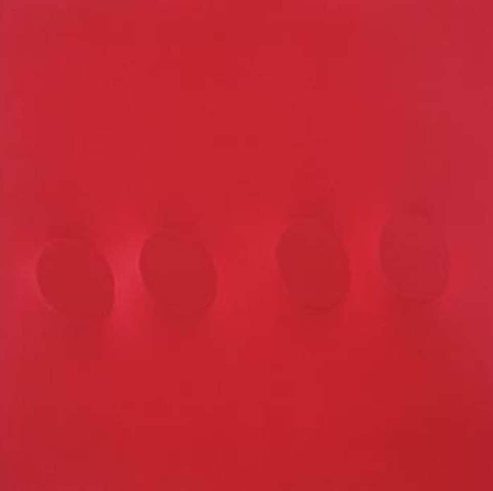 Quattro ovali rossi by Turi Simeti