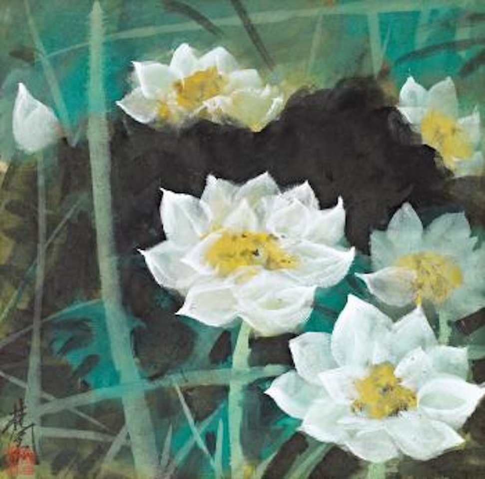 Blooming lotus by Lin Fengmian