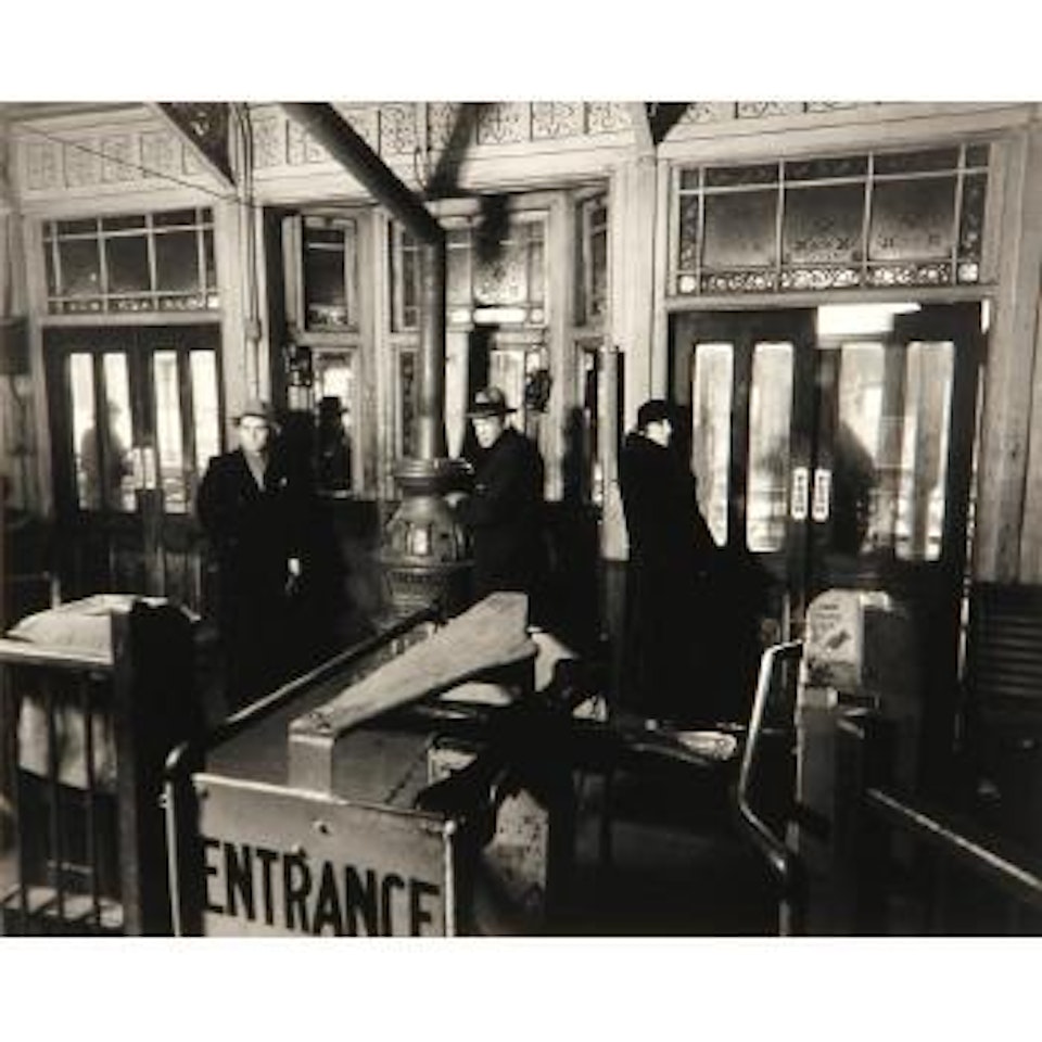 El Station Interior, 6th and 9th Avenue Lines, Downtown Side, Columbus Avenue and 72nd Street, Manhattan, February 6, 1936 by Berenice Abbott