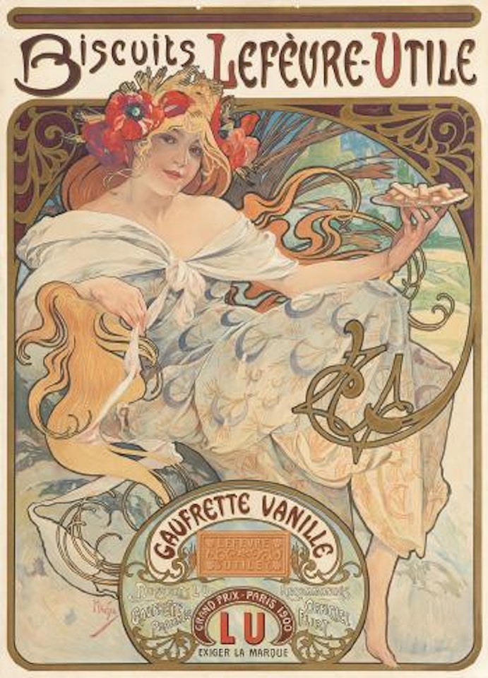 Biscuits Lefèvre - Utile / Gaufrette Vanille by Alphonse Mucha