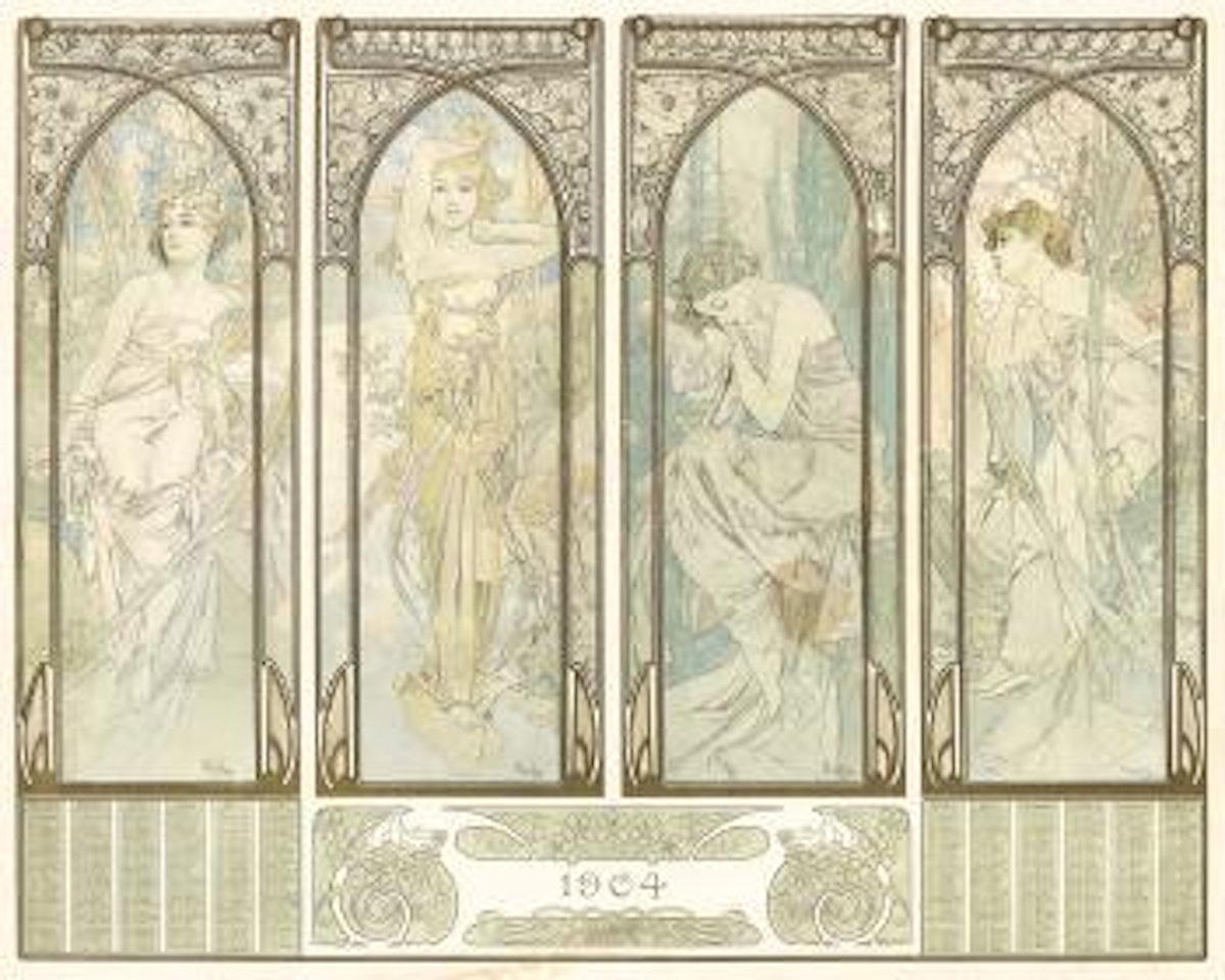 Times of The Day by Alphonse Mucha