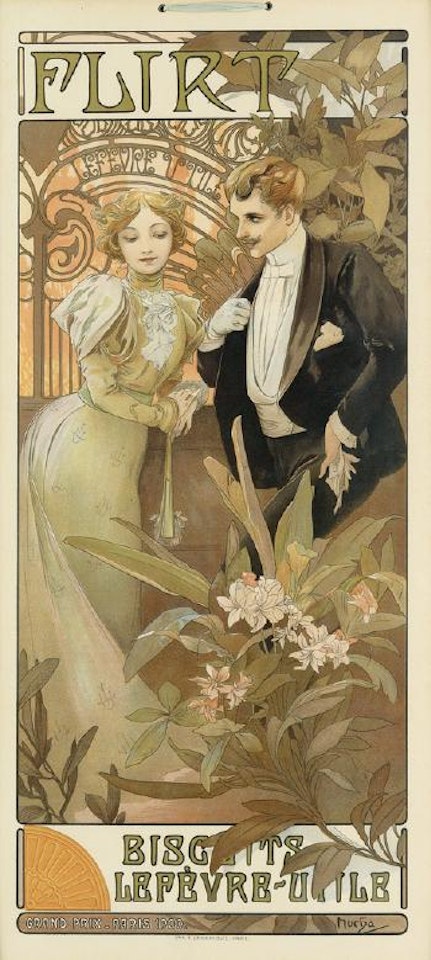 Flirt by Alphonse Mucha