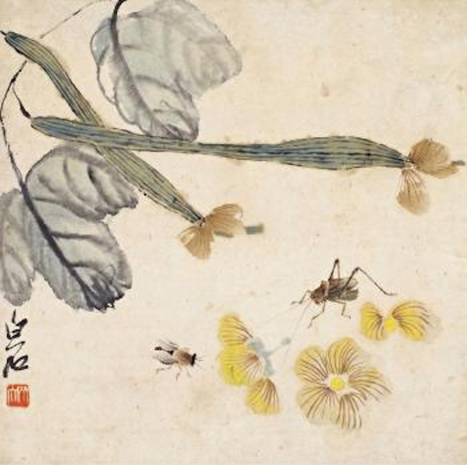 Luffa and insects by Qi Baishi