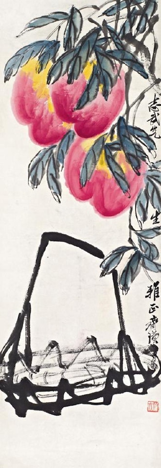 Three peaches by Qi Baishi