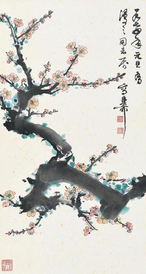 Red plum blossoms by Xie Zhiliu