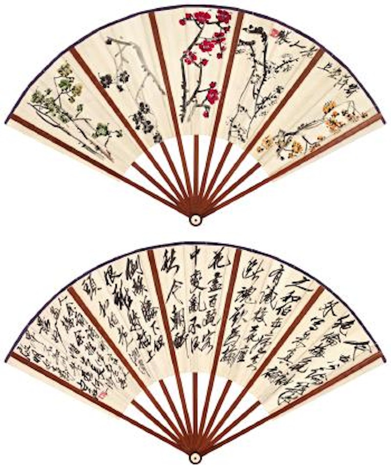 Plum blossoms of five colors by Qi Baishi