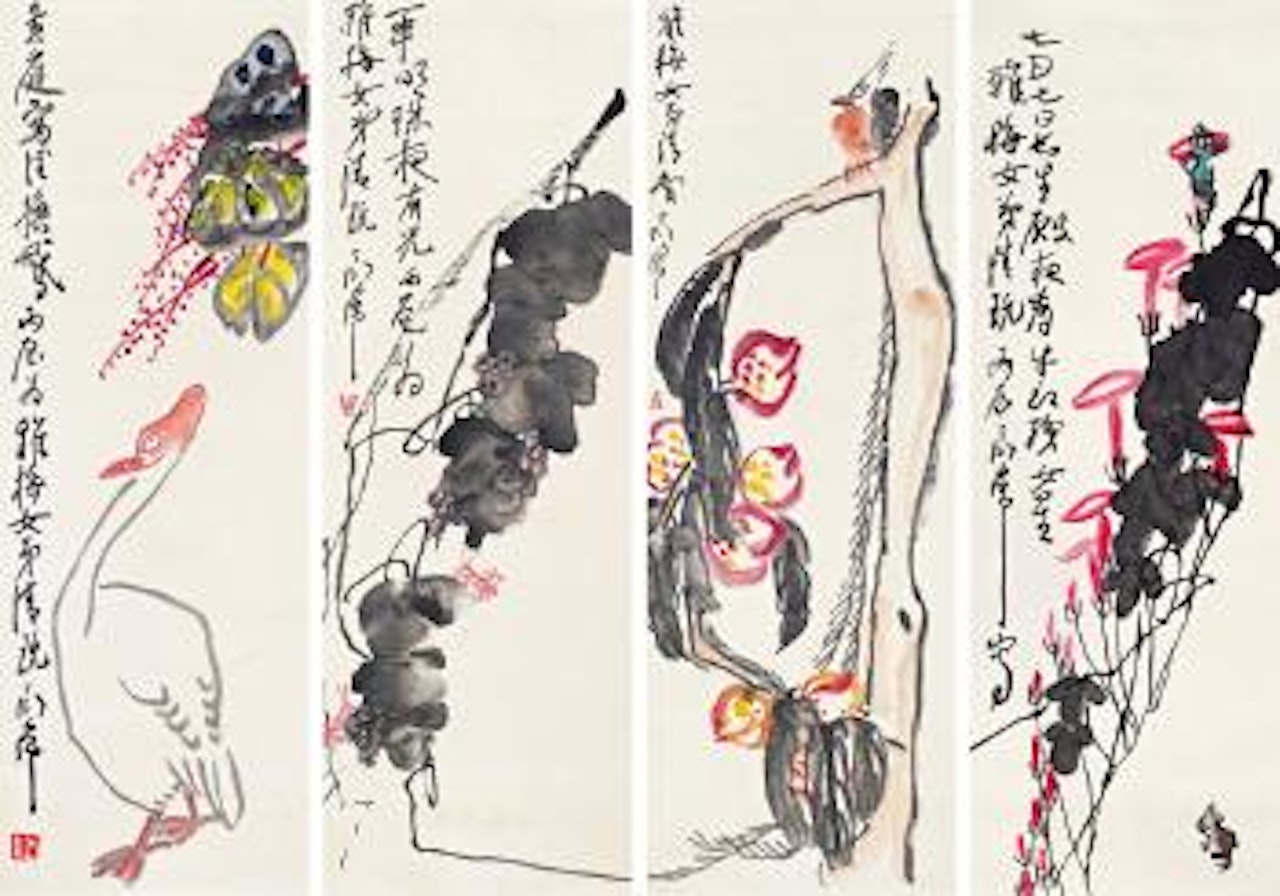 Flowers and birds by Ding Yanyong