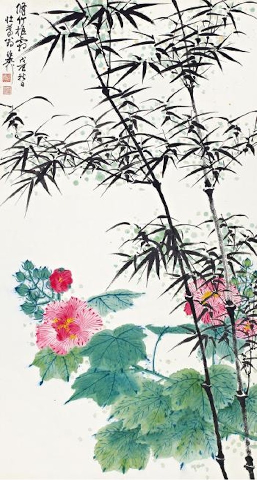 Bamboo and peony by Xie Zhiliu