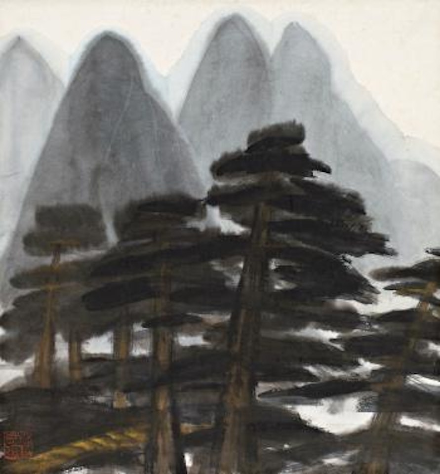 Old pines by Lin Fengmian