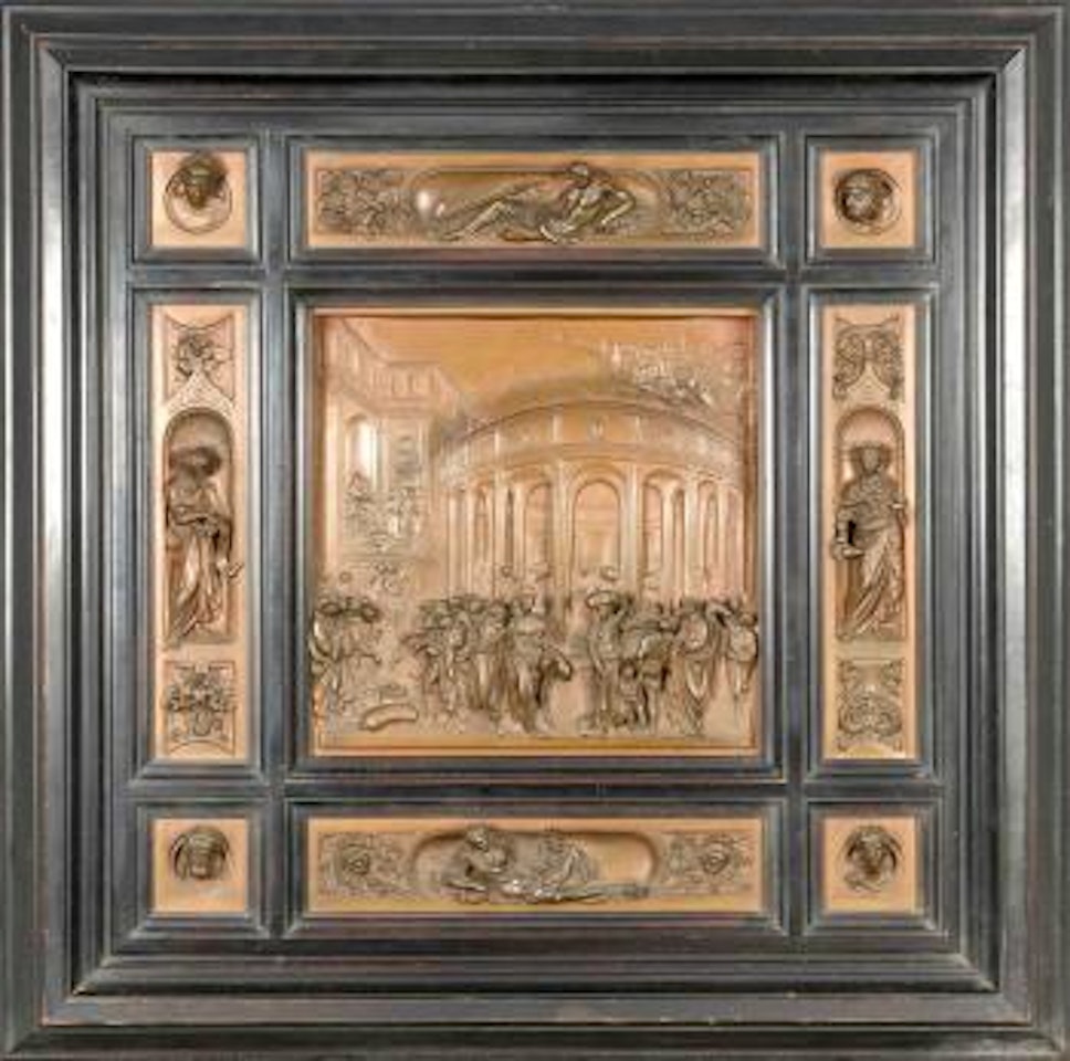 Mittlere Tafel des rechten Flügels der sogenannten Paradiestür des Baptisteriums in Florenz by Ferdinand Barbedienne by Lorenzo Ghiberti