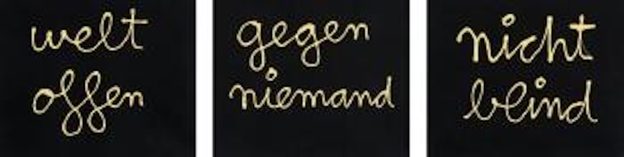 welt offen; gegen niemand; nicht blind by Ben Vautier