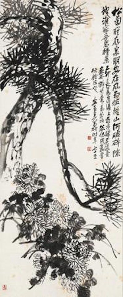 Pine tree and Chrysanthemum by Wu Changshuo
