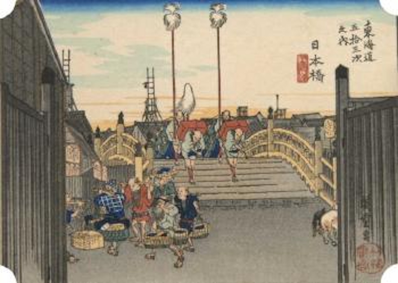 Nihonbashi, erste Station aus der Serie 53 Stationen des Tokaido by Utagawa Hiroshige