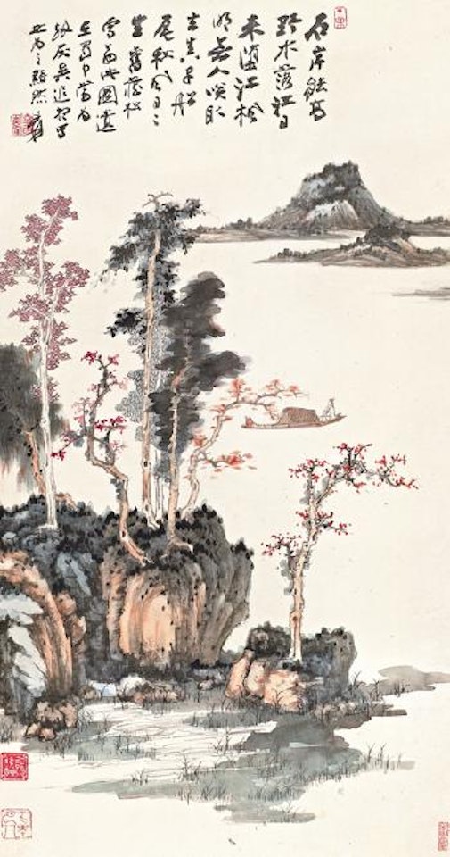 Autumn river by Zhang Daqian