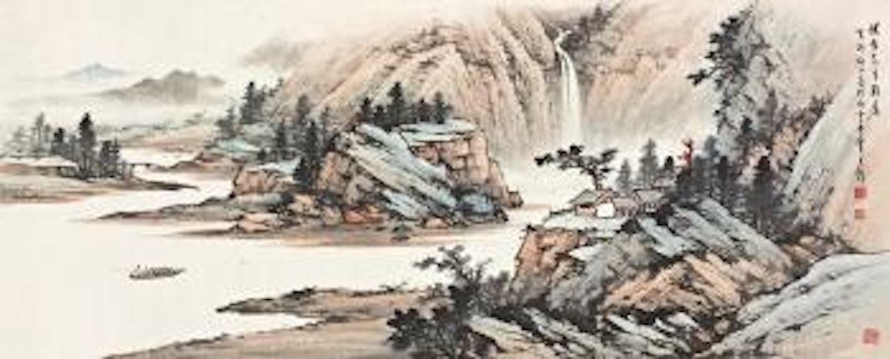 Mountains and river by Huang Junbi