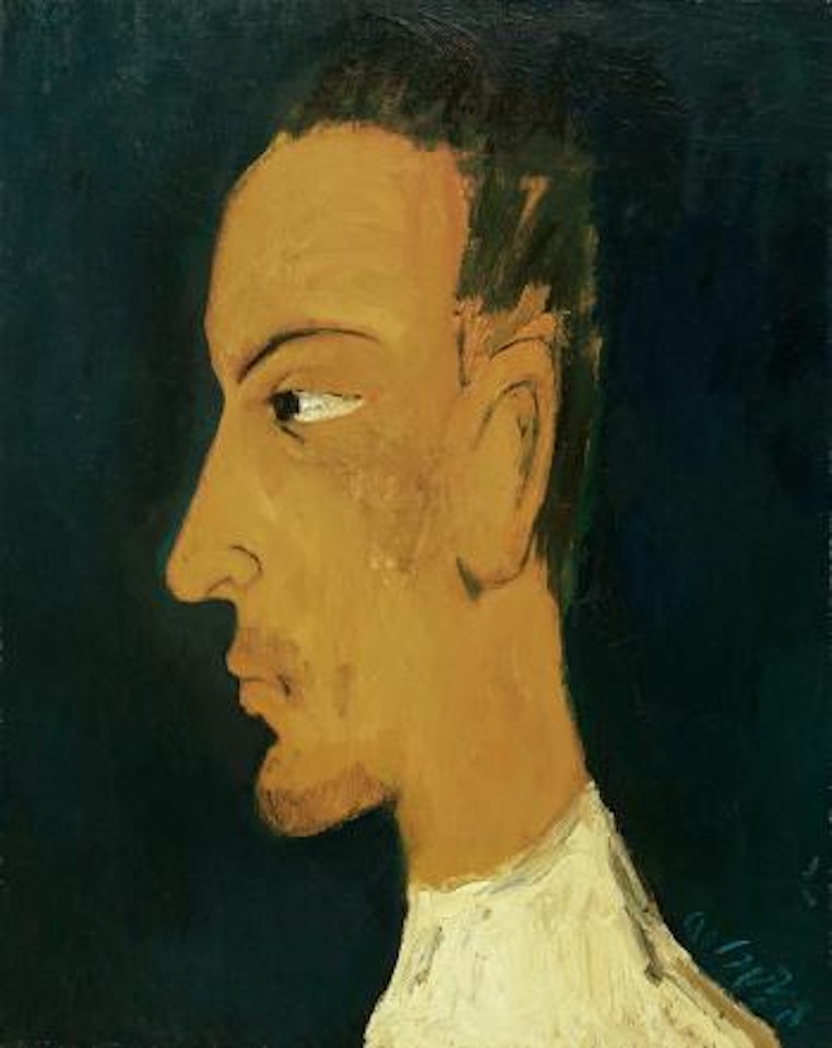 Man in side profile by Qiu Yacai
