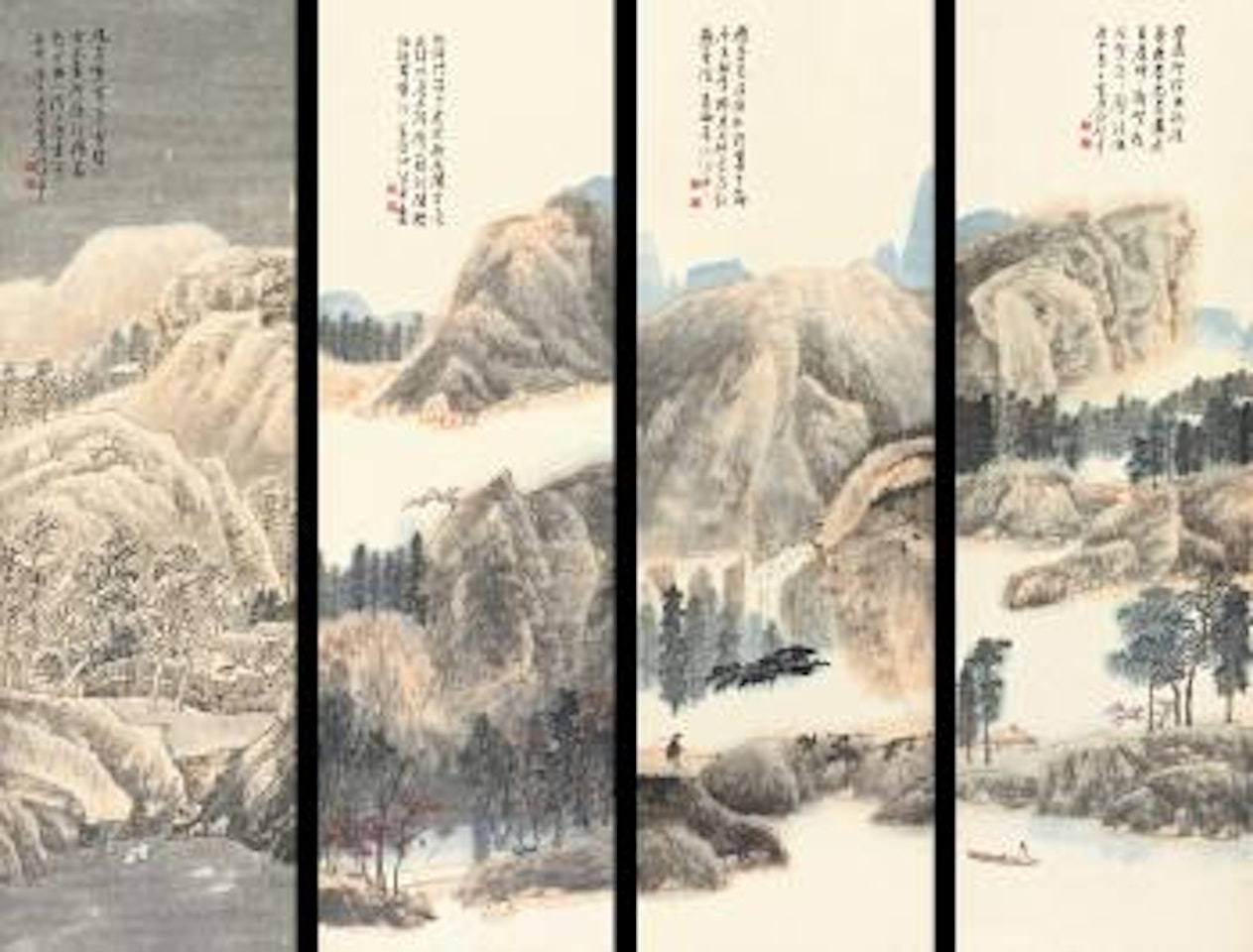 Scenery of four seasons by Jiang Zhaoshen
