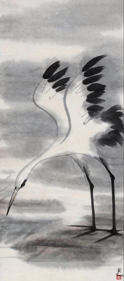 The Egret In Pond by Lin Fengmian
