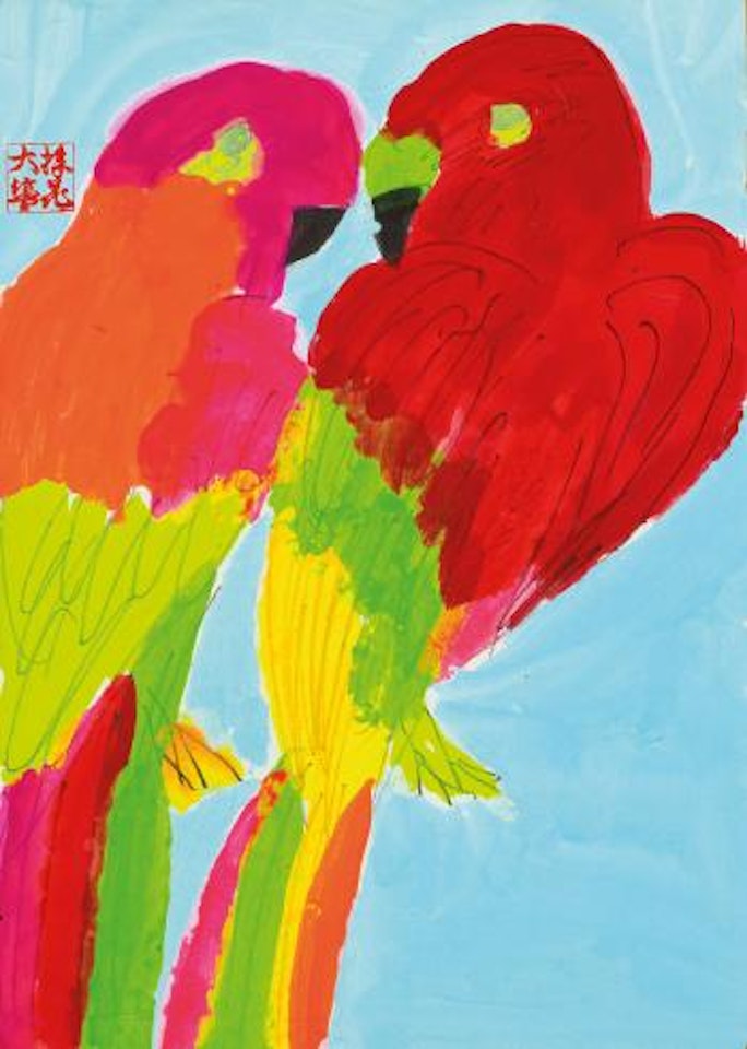 Two parrots by Walasse Ting