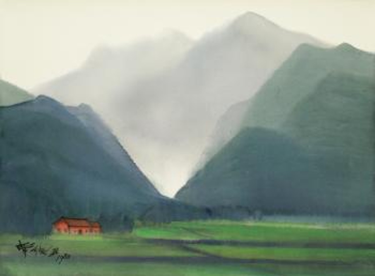 Old house under the mountains by Xi Dejin