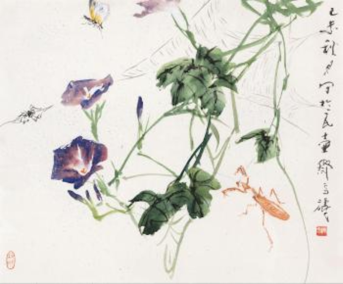 Morning Glory and Insect by Wang Xuetao