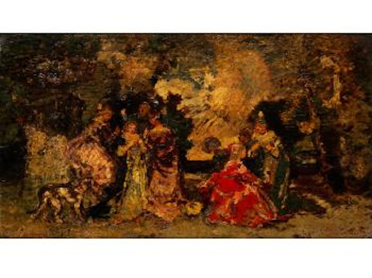 Festgesellschaft im Park by Adolphe Monticelli