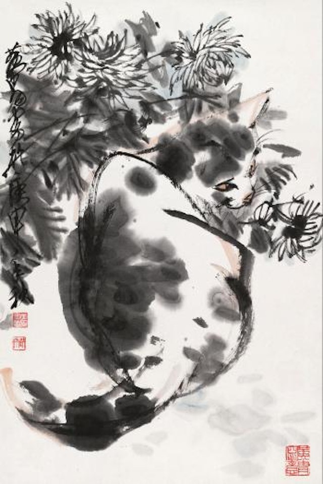 Cat and Chrysanthemum by Huang Zhou