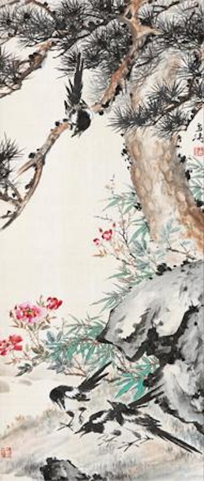 Four Magpies by Wang Xuetao