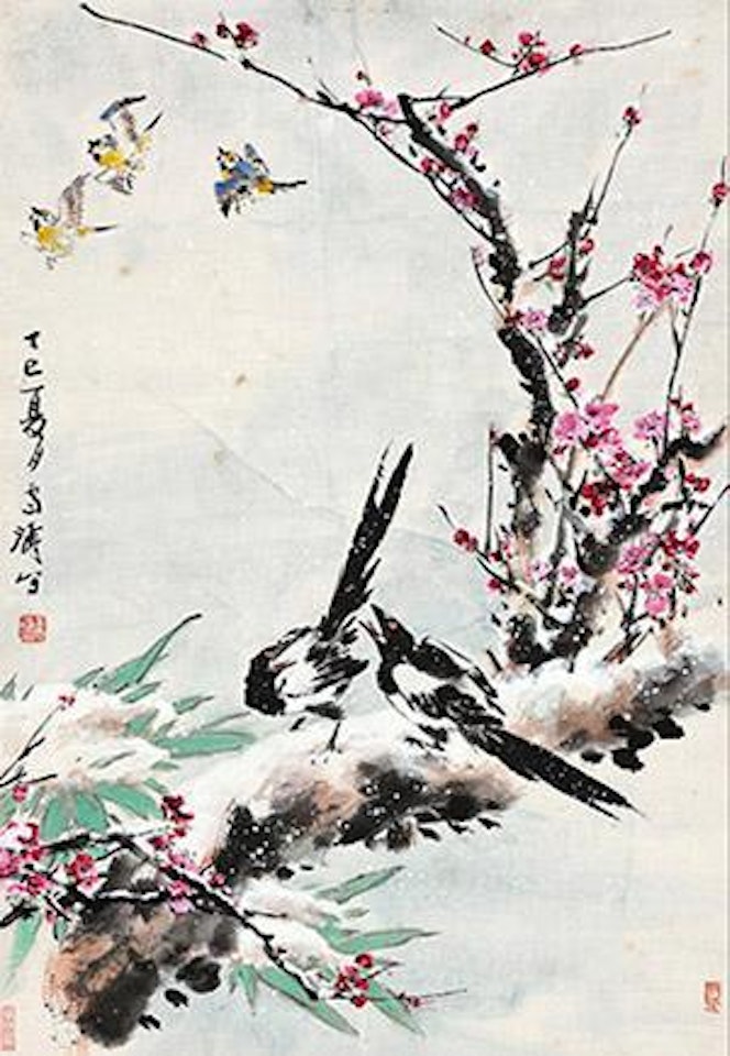 Magpie and Plum Blossom by Wang Xuetao