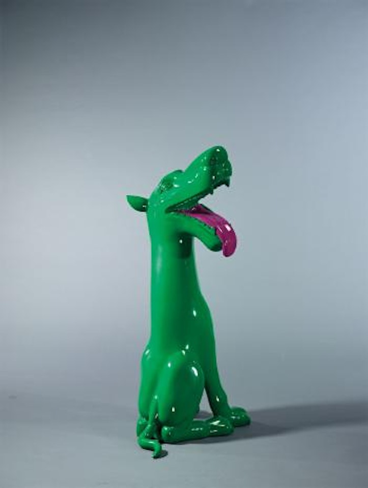 Green dog by Zhou Chunya