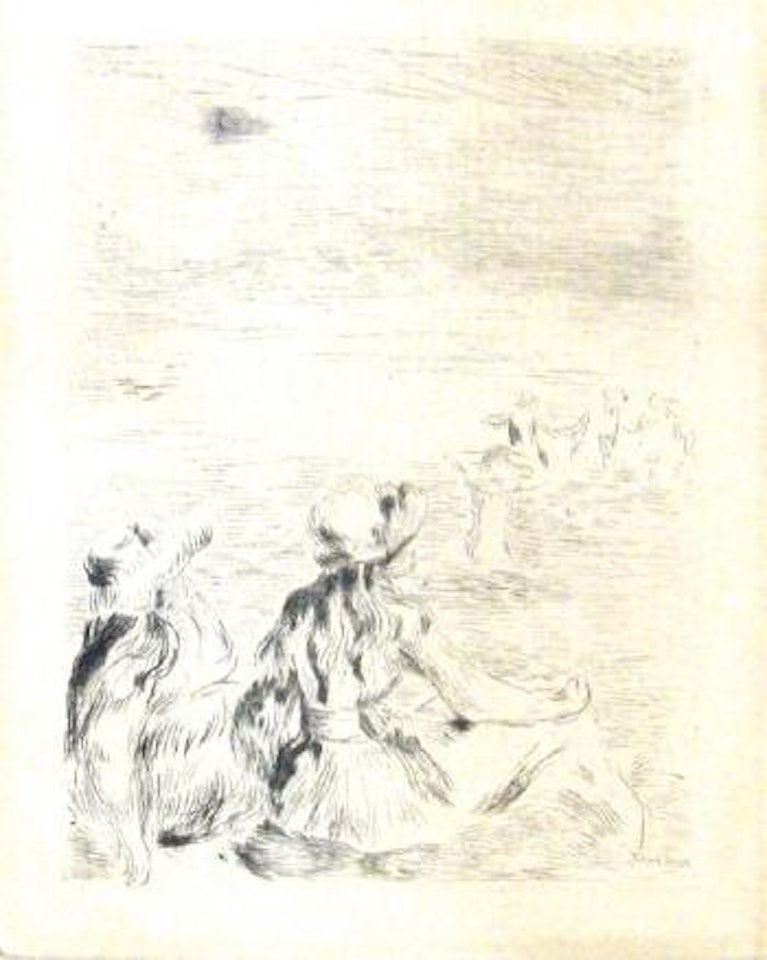 Sur la plage a Berneval by Pierre-Auguste Renoir