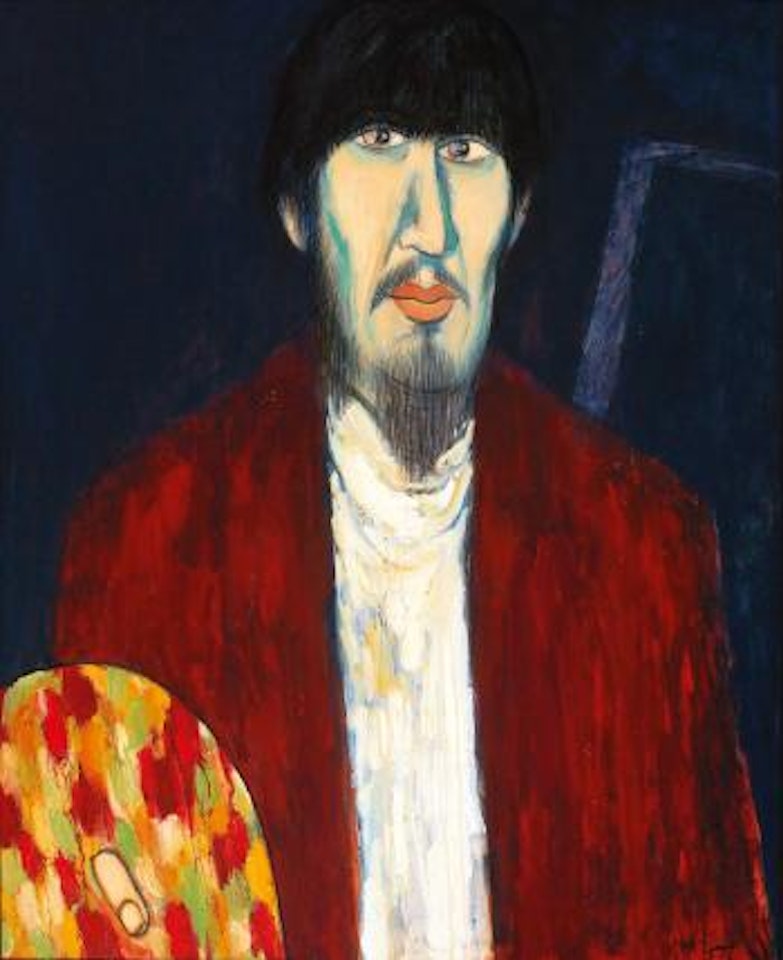 The painter wearing red by Qiu Yacai