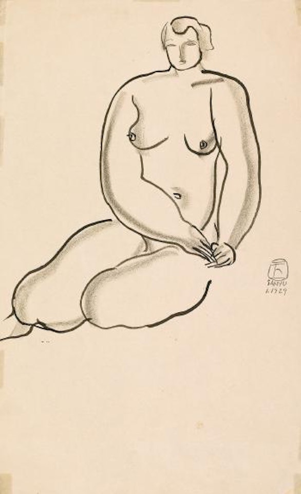 Seated nude by Sanyu