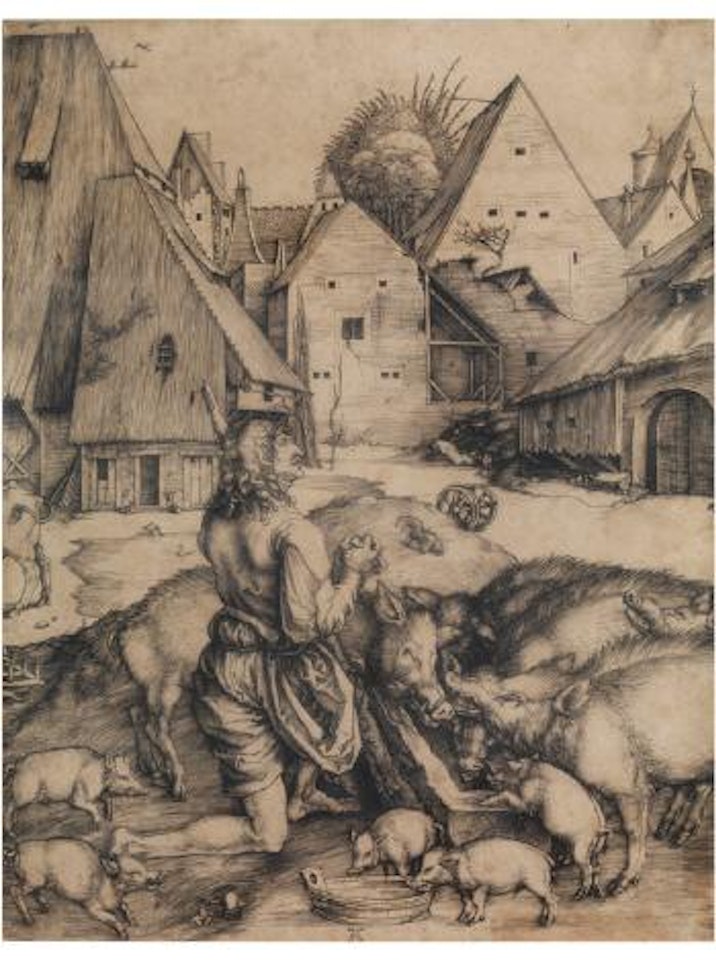 Der verlorene Sohn bei den Schweinen by Albrecht Dürer