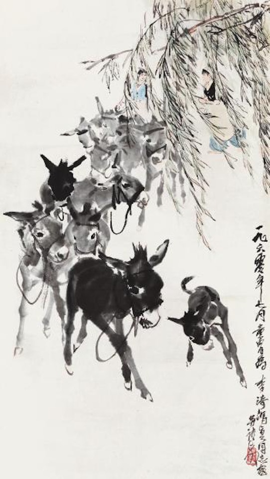 Grazing Donkeys by Huang Zhou