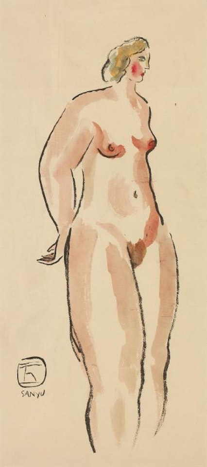 Standing nude by Sanyu