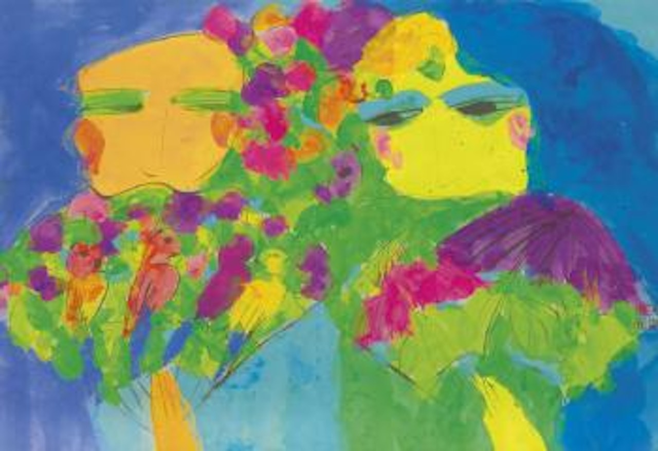 Women with fans by Walasse Ting