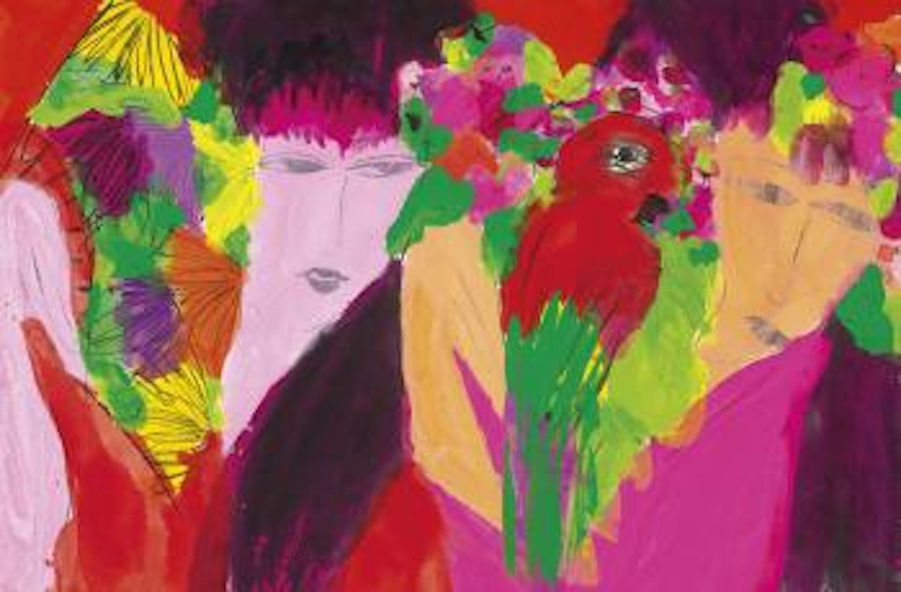 Ladies with a Parrot by Walasse Ting