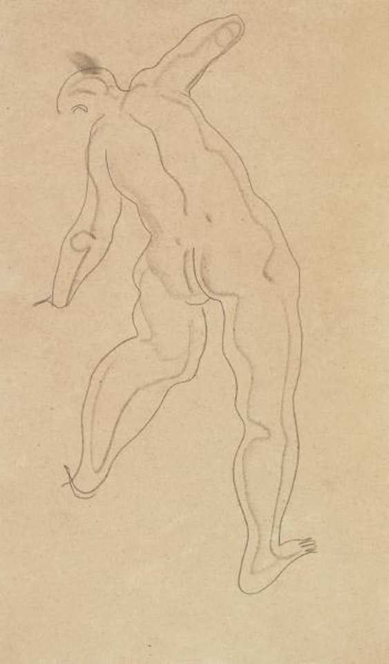 Stretching nude by Sanyu