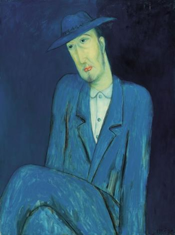 A man wearing a hat by Qiu Yacai