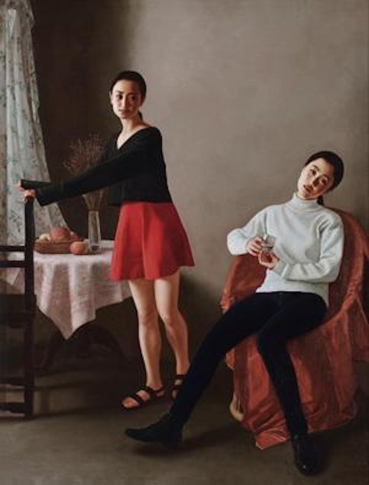Two Girls by Li Guijun