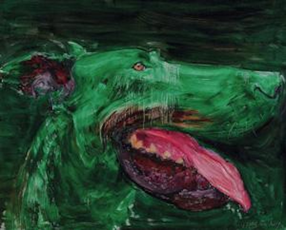 Green Dog by Zhou Chunya
