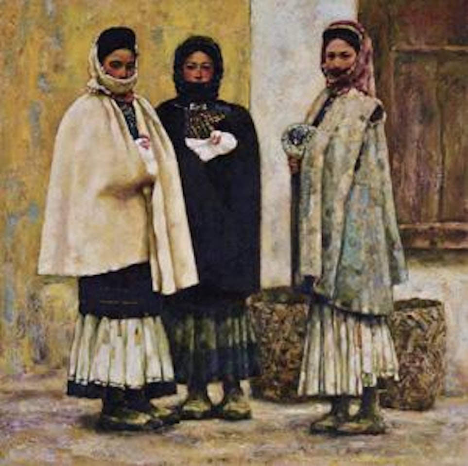 Three Women with Chickens by Cheng Conglin