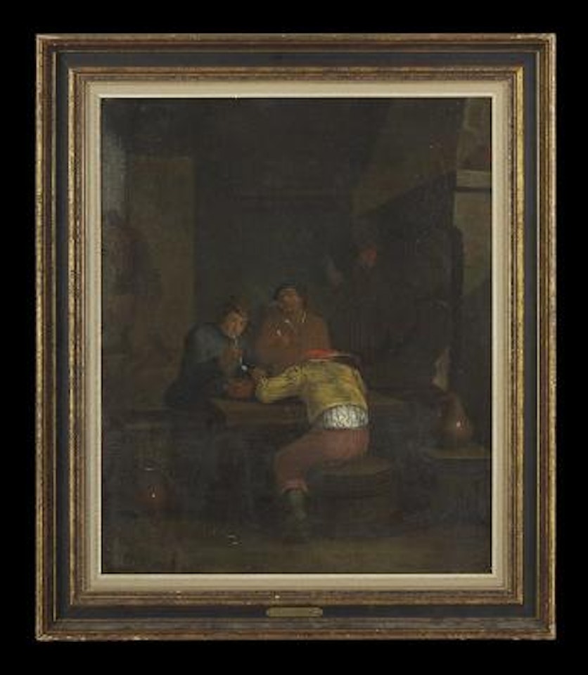 Tavern Scene with Men Smoking Pipes by Egbert van Heemskerk III
