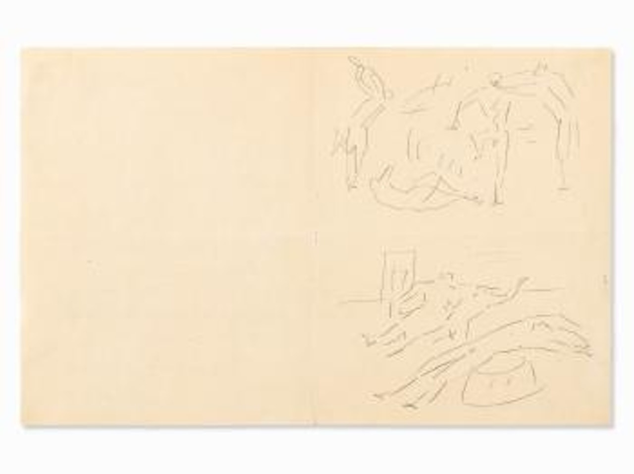 2 Sketches & Letter (to Shira) by André Masson
