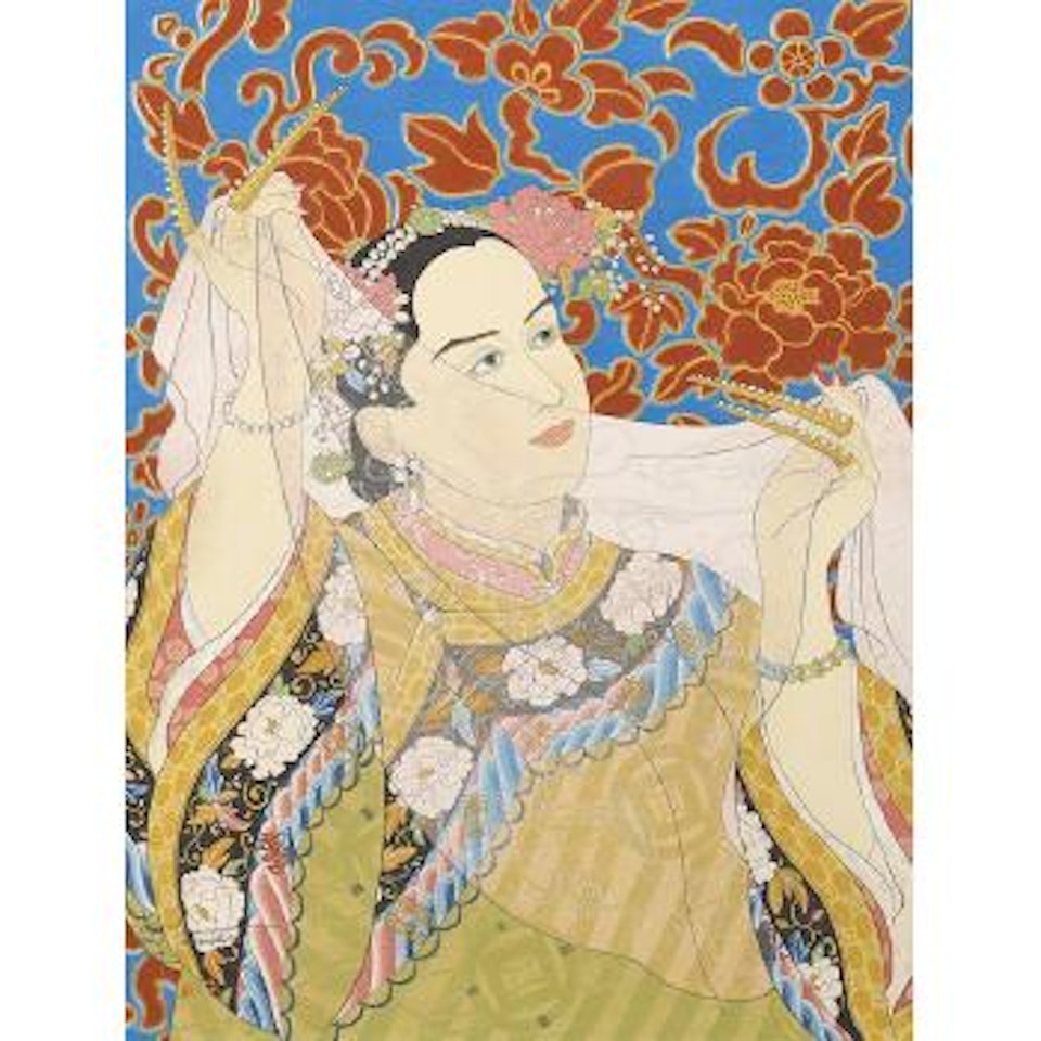 Les perles, mandchoukuo; Le dieu vivant, nagaho (m. 113; 125) by Paul Jacoulet