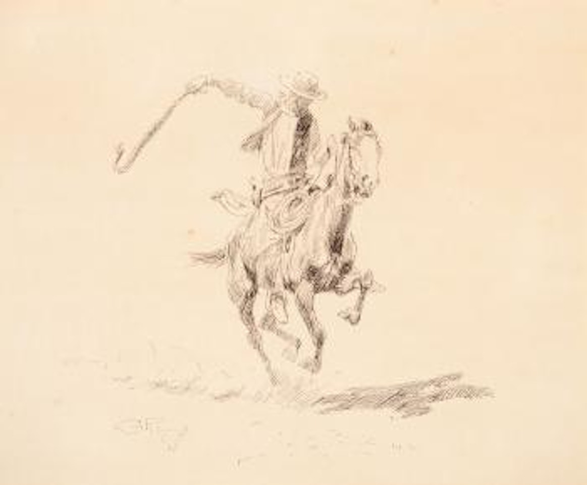 Snapping a Rattler by Charles M Russell